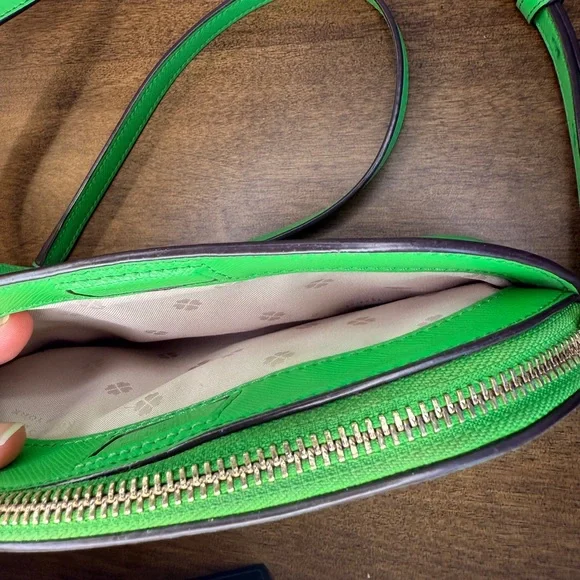 Authenticated Kate Spade New York Bright Green Dome Crossbody Bag - Picture 4 of 10